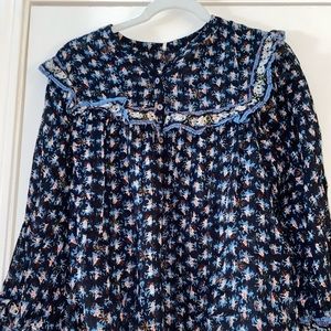 NWT Free People Jenna Printed Blouse